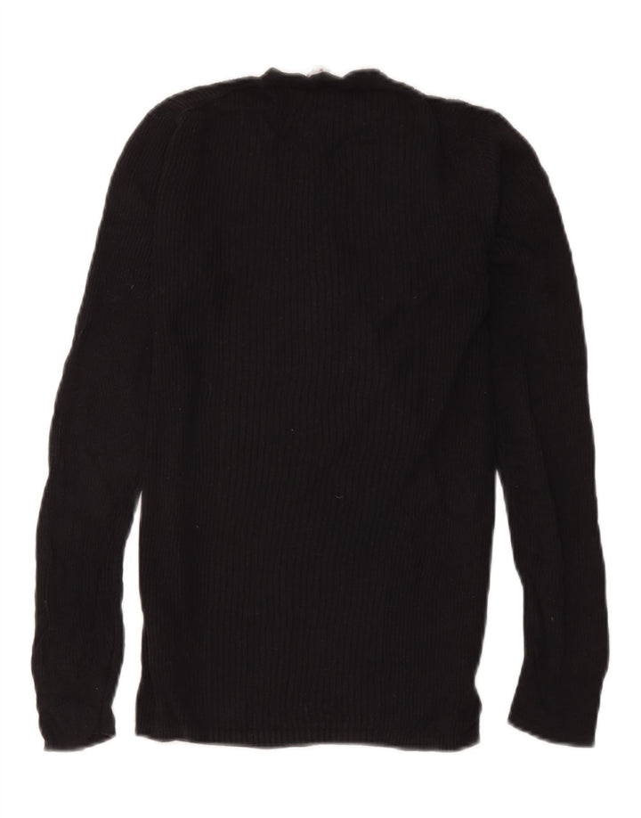 Gap Damen-Strickoberteil mit regulärer Passform, langärmlig, UK 12, mittelschwarze Viskose