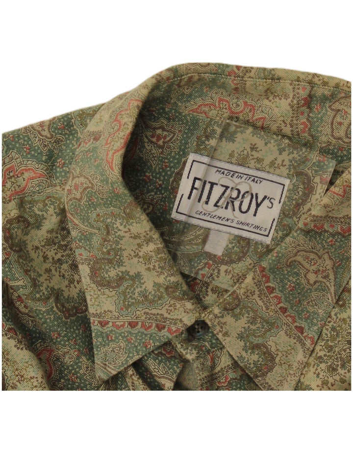 Vintage Herren Flanellhemd Großes Khaki Paisley