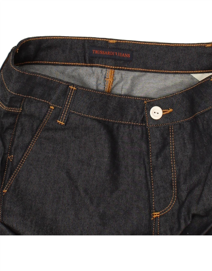 TRUSSARDI Womens Tapered Jeans W27 L27 Navy Blue Polyester Vintage Trussardi and Second-Hand Trussardi from Messina Hembry 