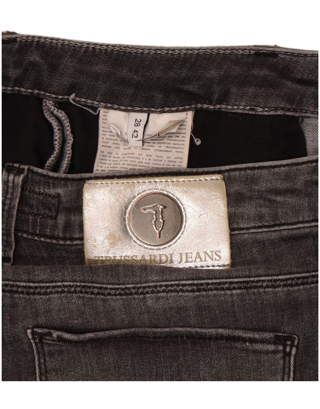 Trussardi Damen Slim Jeans W28 L28 Grau
