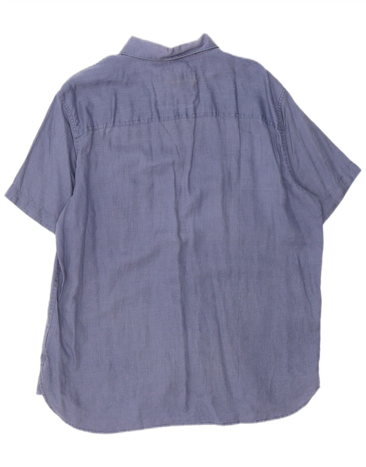 Timberland Herren Kurzarm Slim Fit Hemd XL Blauer Hanf