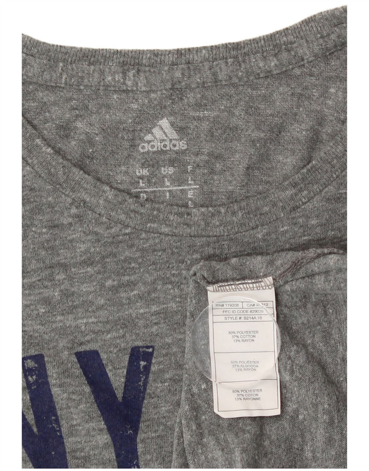Adidas Herren New York City Graphic T-Shirt Top Large Grau Polyester