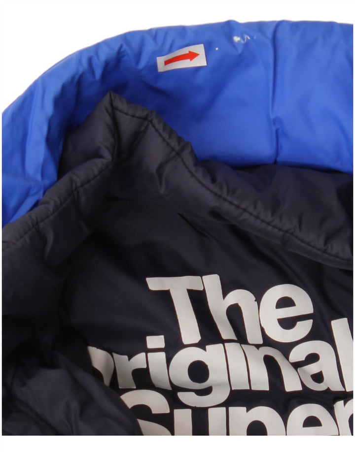 SUPERDRY Damen Wattierte Jacke UK 10 Small Blau Polyester