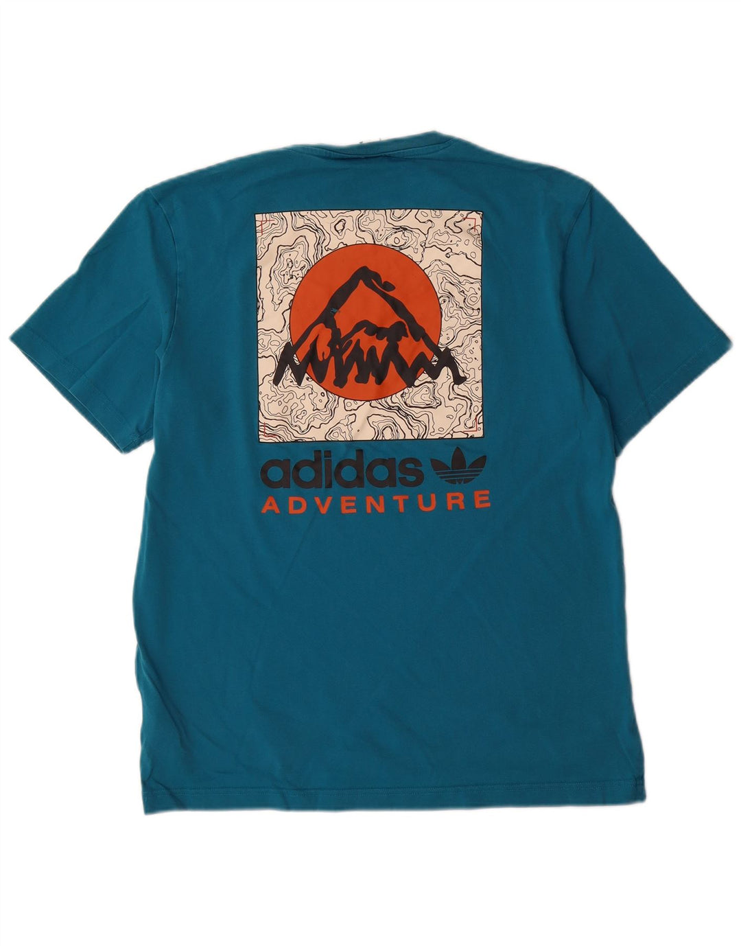 ADIDAS Herren Grafik T-Shirt Top Small Blau Baumwolle