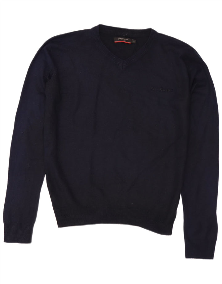 PIERRE CARDIN Herren-Pullover mit V-Ausschnitt, Größe S, Marineblau