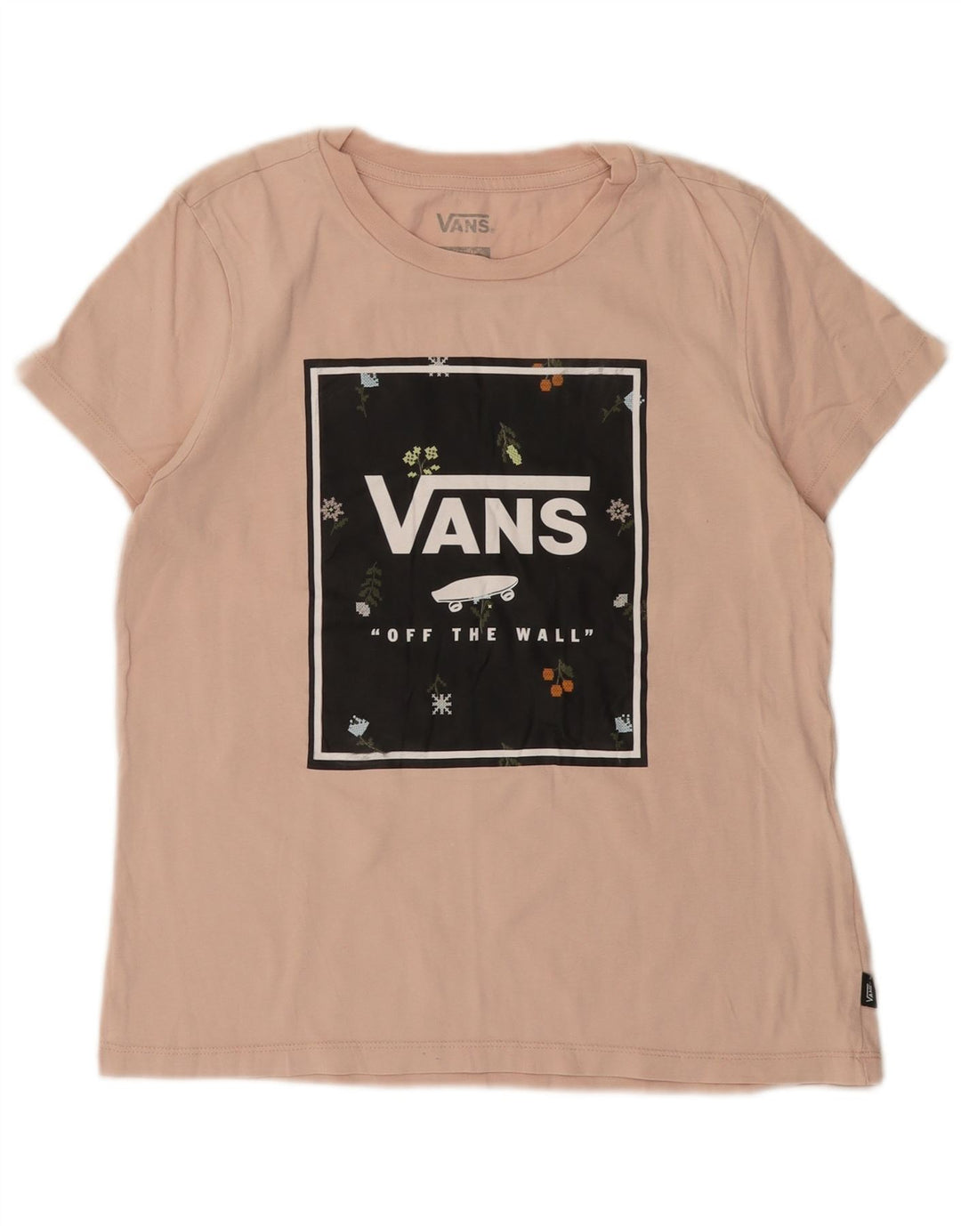 VANS Damen Grafik-T-Shirt-Oberteil UK 12 Mittelrosa Baumwolle