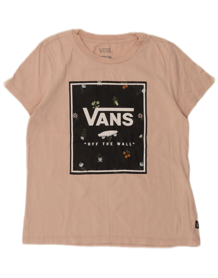 VANS Damen Grafik-T-Shirt-Oberteil UK 12 Mittelrosa Baumwolle
