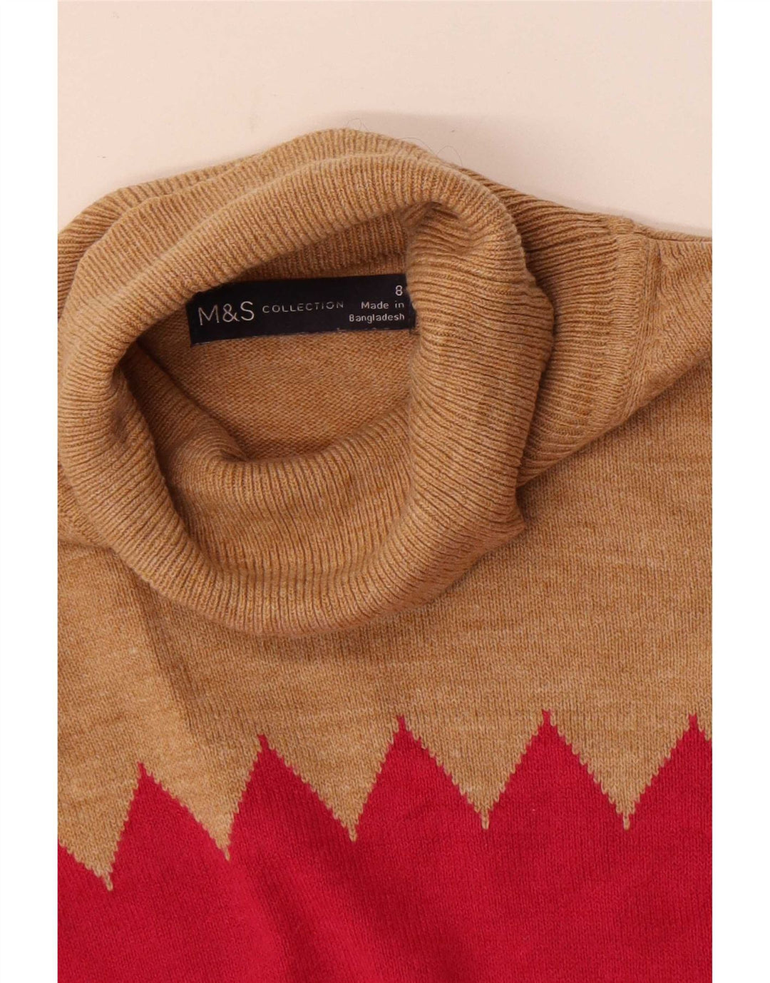 Marks & Spencer Damen-Pullover mit Rollkragen, Gr. 8, Größe S, mehrfarbig