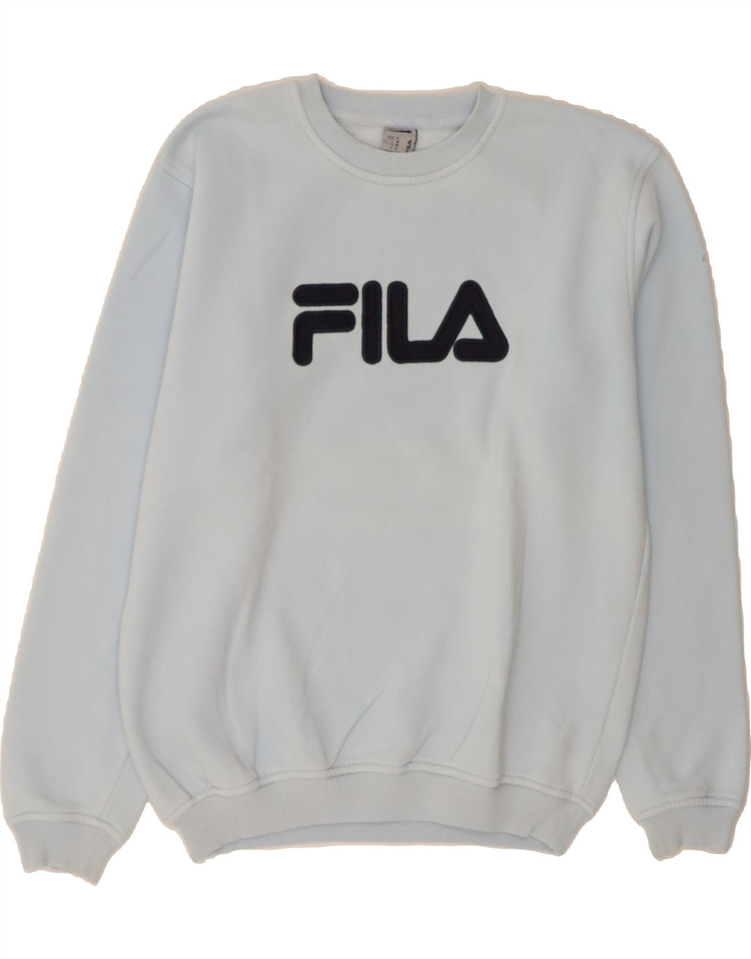 FILA Mens Graphic Sweatshirt Jumper IT 50 Medium Blue Cotton Vintage Fila and Second-Hand Fila from Messina Hembry 