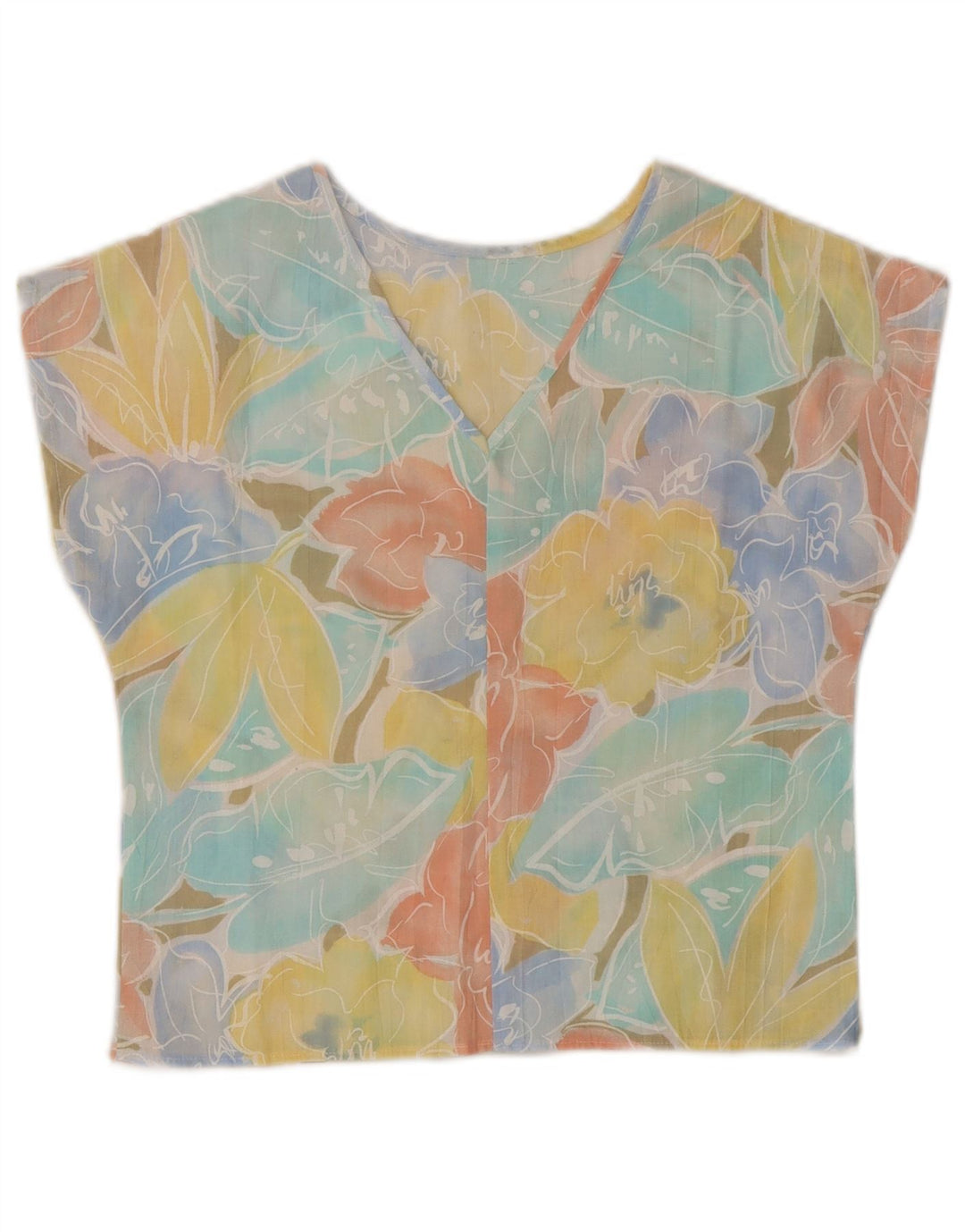 Impromptu Crop-Blusenoberteil für Damen, UK 10, Größe S, mehrfarbig, Blumenmuster, Polyester