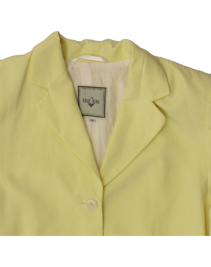 MARC AUREL Womens Loose Fit 3 Button Blazer Jacket EU 36 Small Yellow Vintage Marc Aurel and Second-Hand Marc Aurel from Messina Hembry 