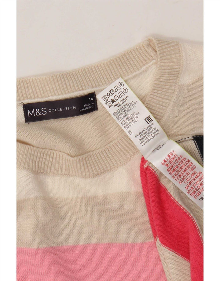 Marks & Spencer Damen-Pullover mit U-Boot-Ausschnitt, Gr. 14, Größe M, Mehrfarbig