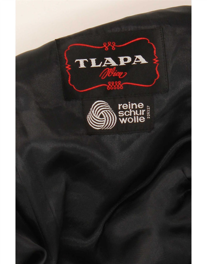 TLAPA Herren-Blazer mit 1 Knopf, UK 38, mittelschwarze Schurwolle