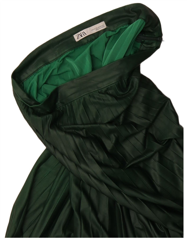 Zara Damen Faltenrock Medium W28 Grün