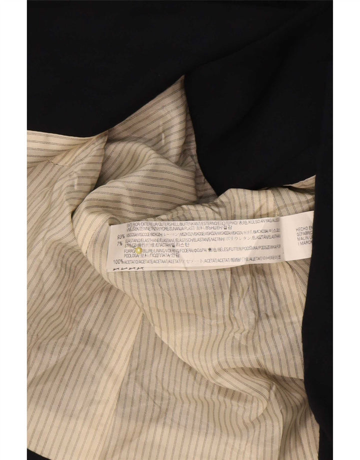 Zara Damen 1-Knopf-Blazerjacke UK 18 XL Marineblaue Viskose