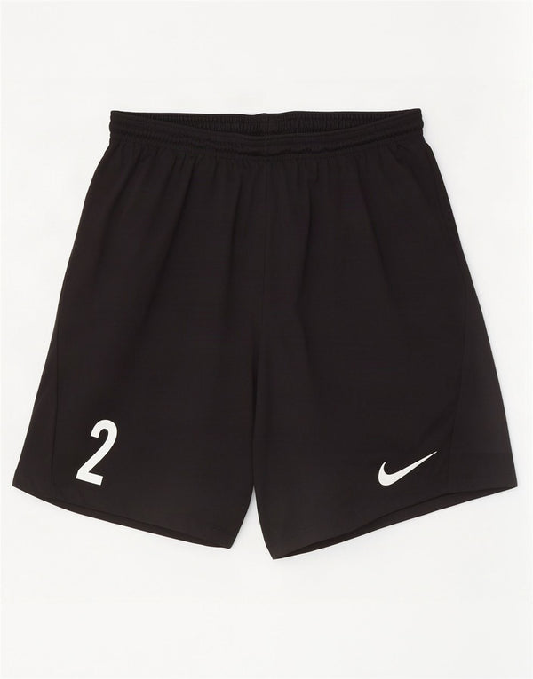 Nike Damen Dri Fit Graphic Sport Shorts UK 16 Large Schwarz Polyester