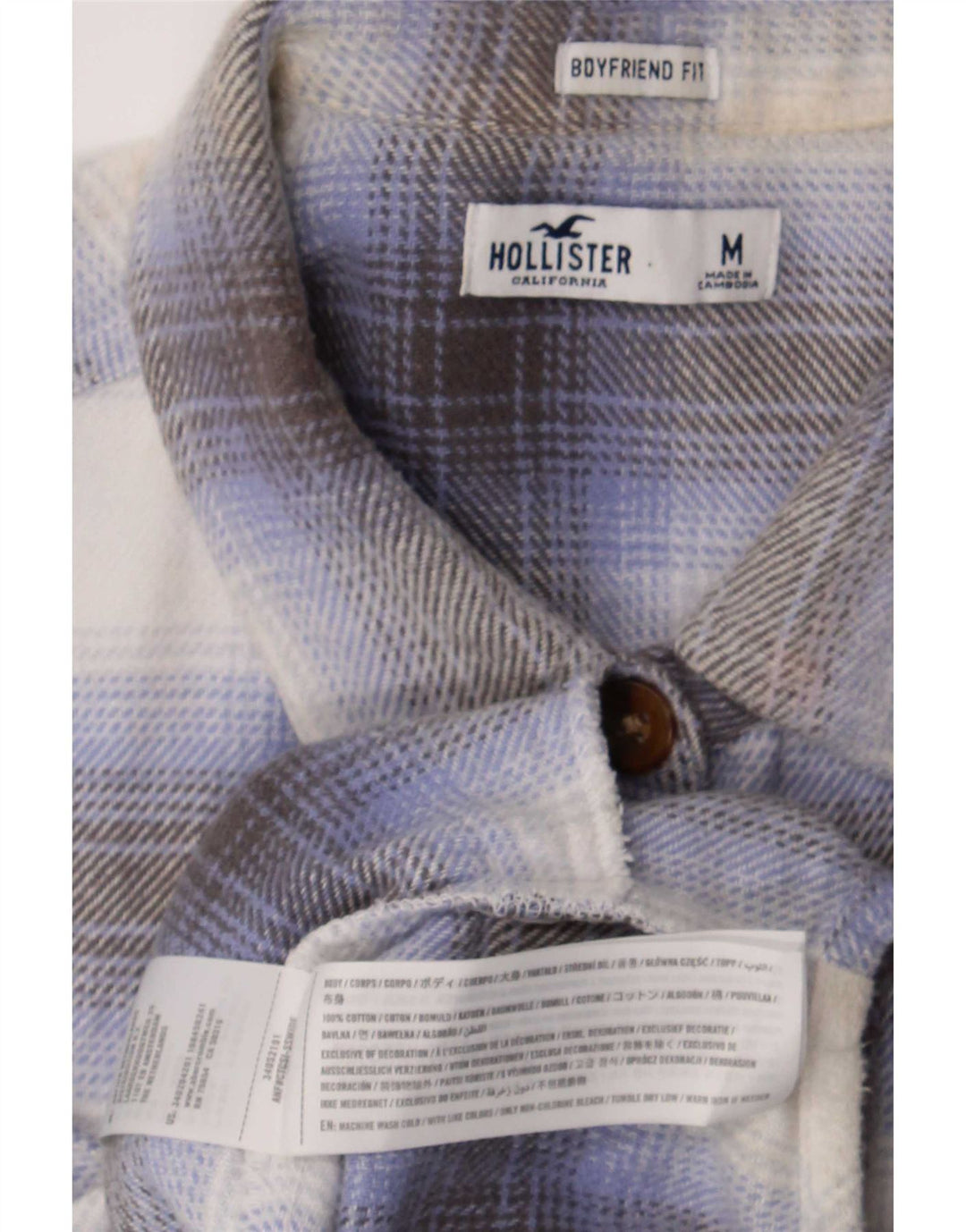 Hollister Boyfriend-Fit-Flanellhemd für Damen, mittelgroß, mehrfarbig, kariert