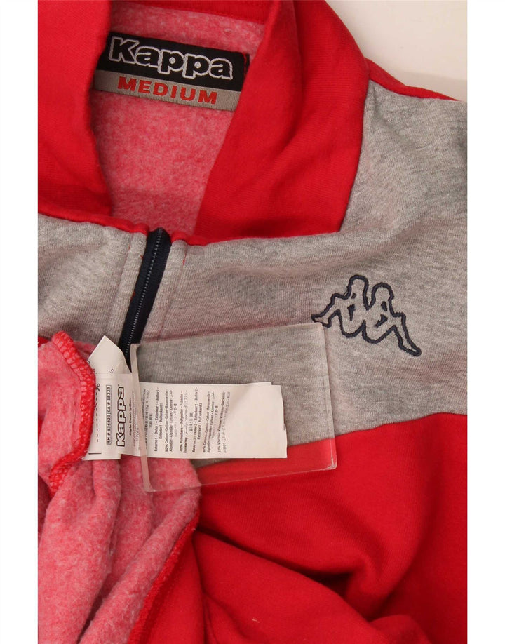 Kappa Herren-Trainingsjacke, Mittelrot, Farbblock-Baumwolle