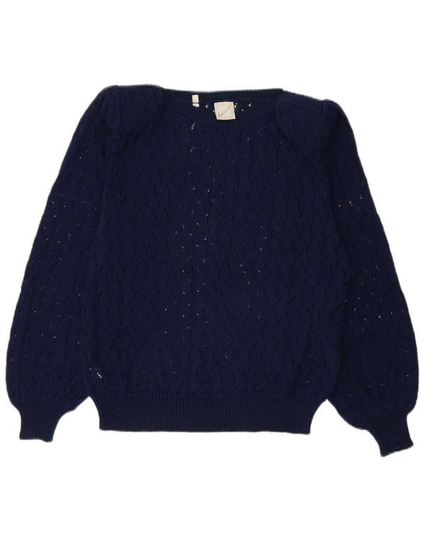 Luciana Damen Pullover mit U-Boot-Ausschnitt IT 50 XL Marineblaue Baumwolle