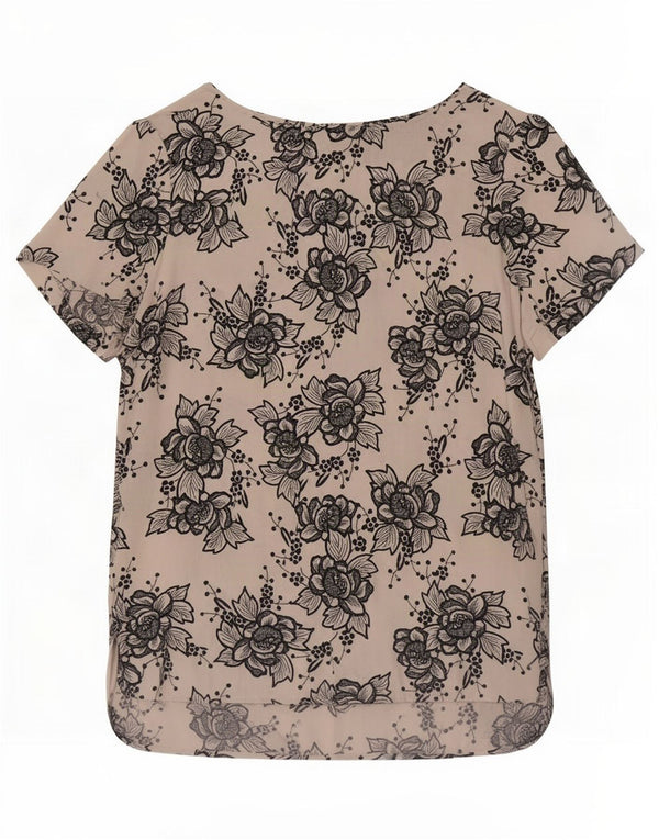 Marks & Spencer Damen-Blusenoberteil, UK-Größe 44, Größe L, gebrochenes Weiß, Blumen-Viskose