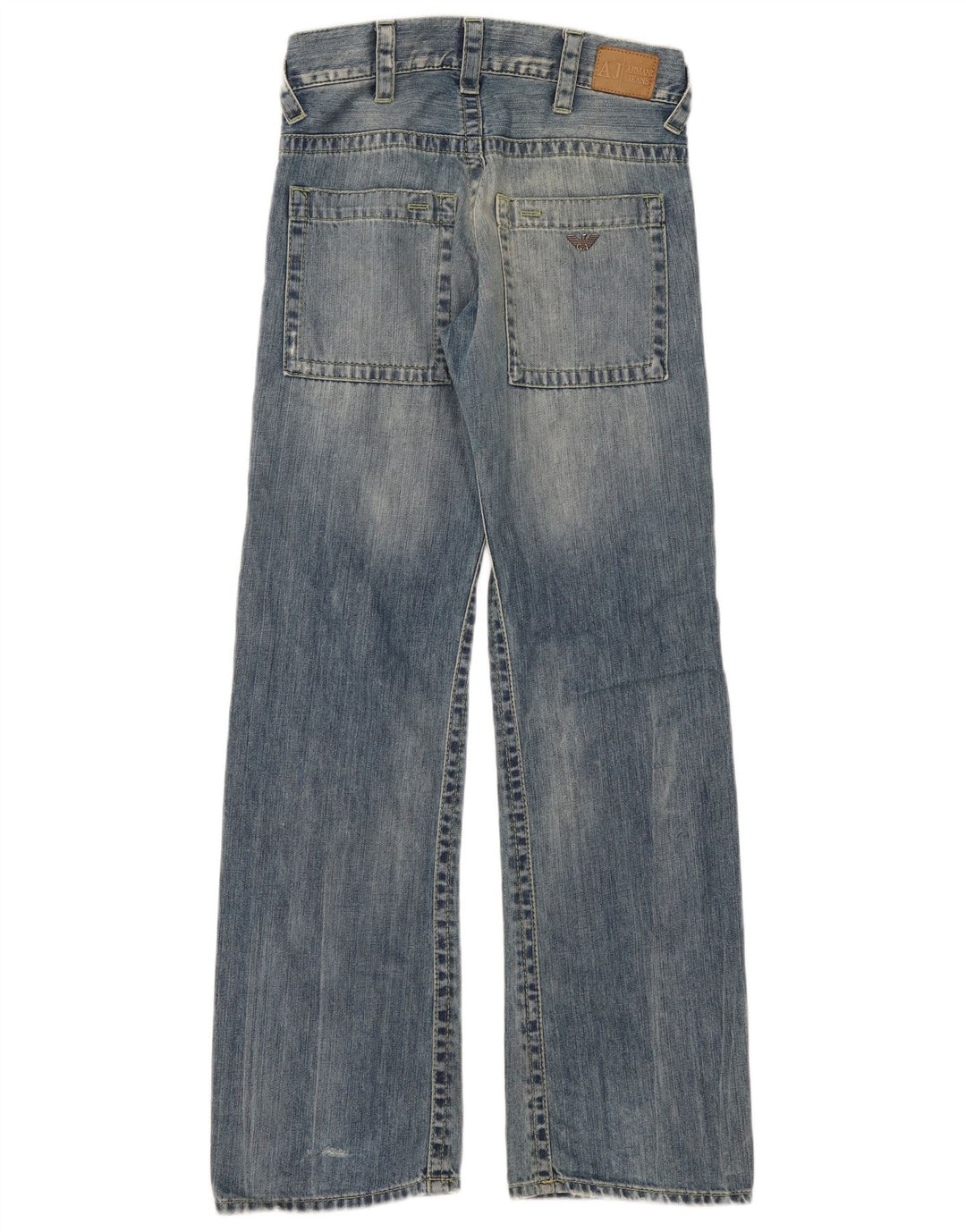 Armani Damen-Jeans mit weitem Bein, W29, L32, blaue Baumwolle