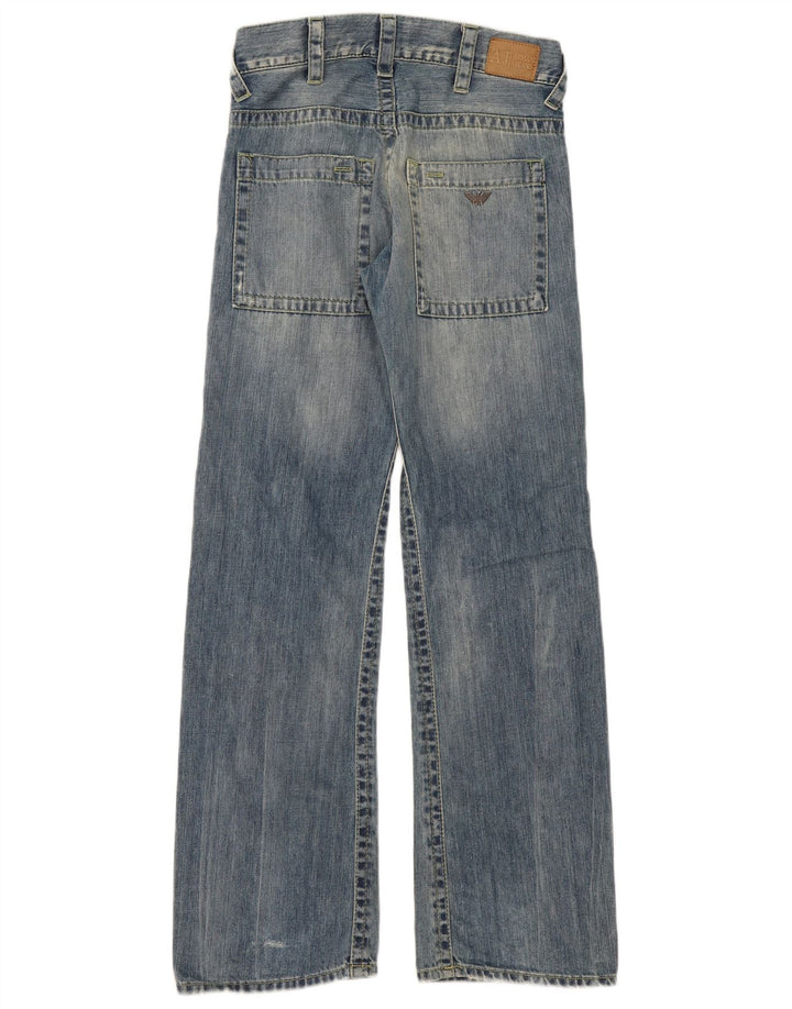 Armani Damen-Jeans mit weitem Bein, W29, L32, blaue Baumwolle