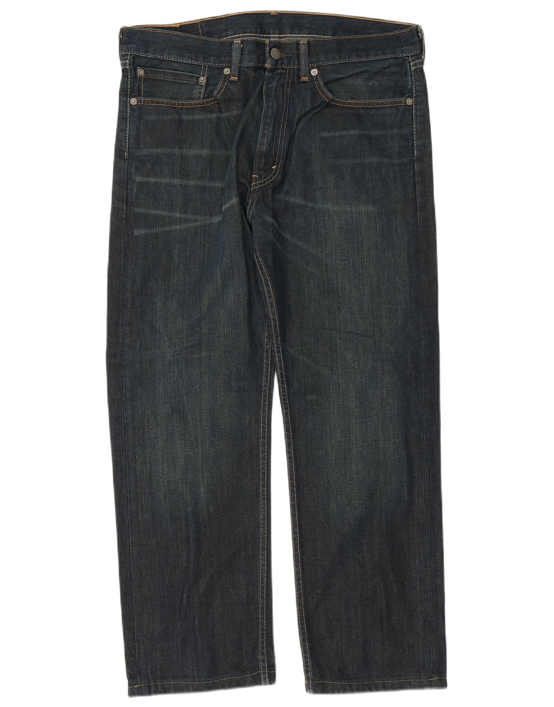 Levi's Herren 505 Straight Jeans W34 L28 Marineblaue Baumwolle