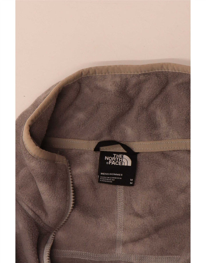 The North Face Herren-Fleecepullover mit Reißverschluss am Hals, mittelgraues Batik-Polyester