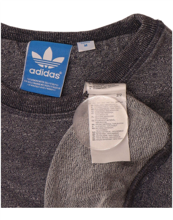 ADIDAS Herren-Sweatshirt, mittelgroß, marineblau gesprenkelte Baumwolle
