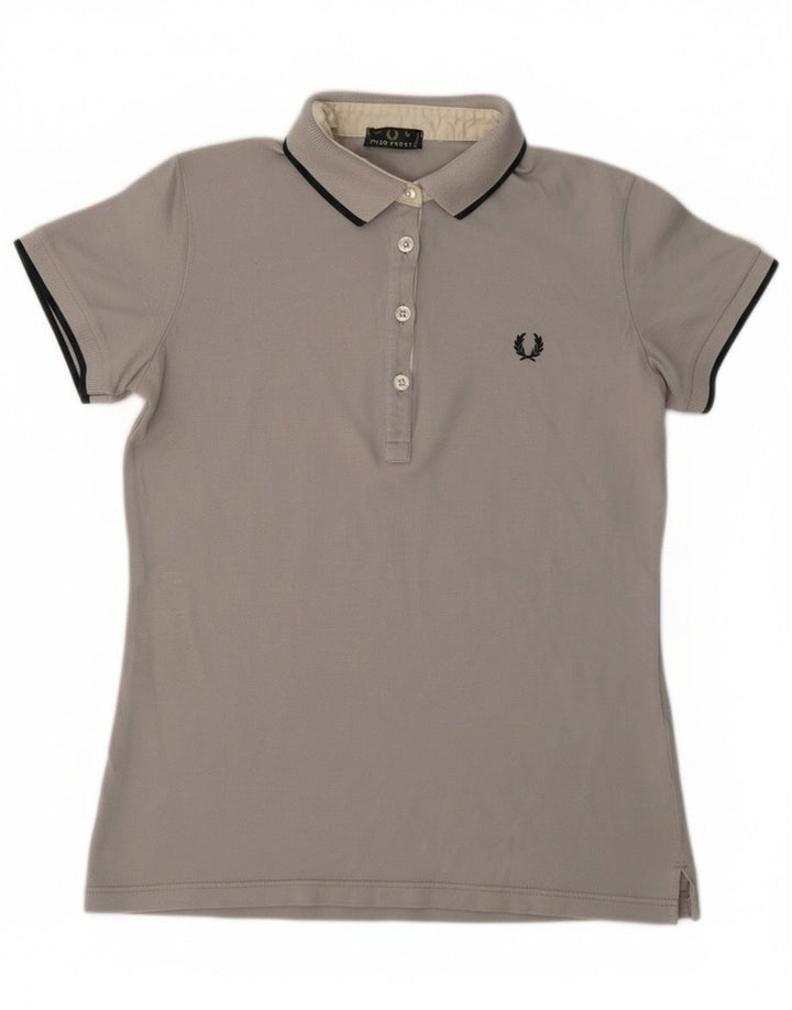 Fred Perry Damen Poloshirt UK 14 Large Grau