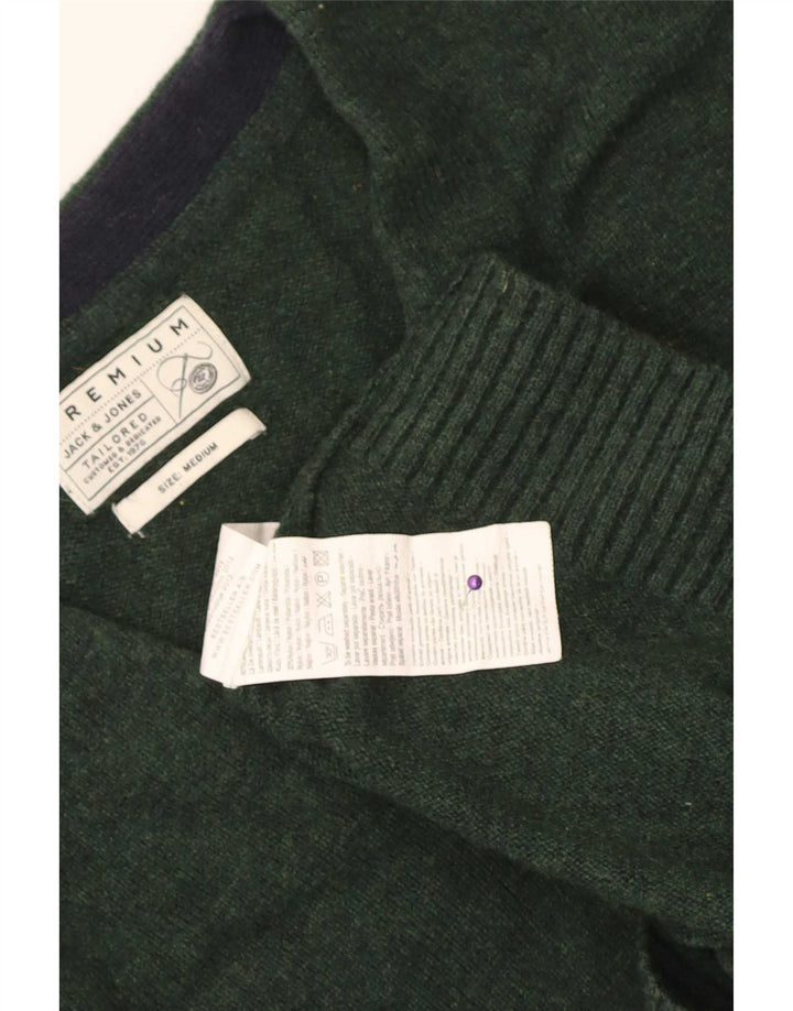 Jack & Jones Herren-Strickjacke aus mittelgrüner Lammwolle