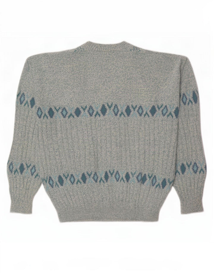 North Pole Herren Evolution Pullover mit V-Ausschnitt Mittelblau Geometrisch