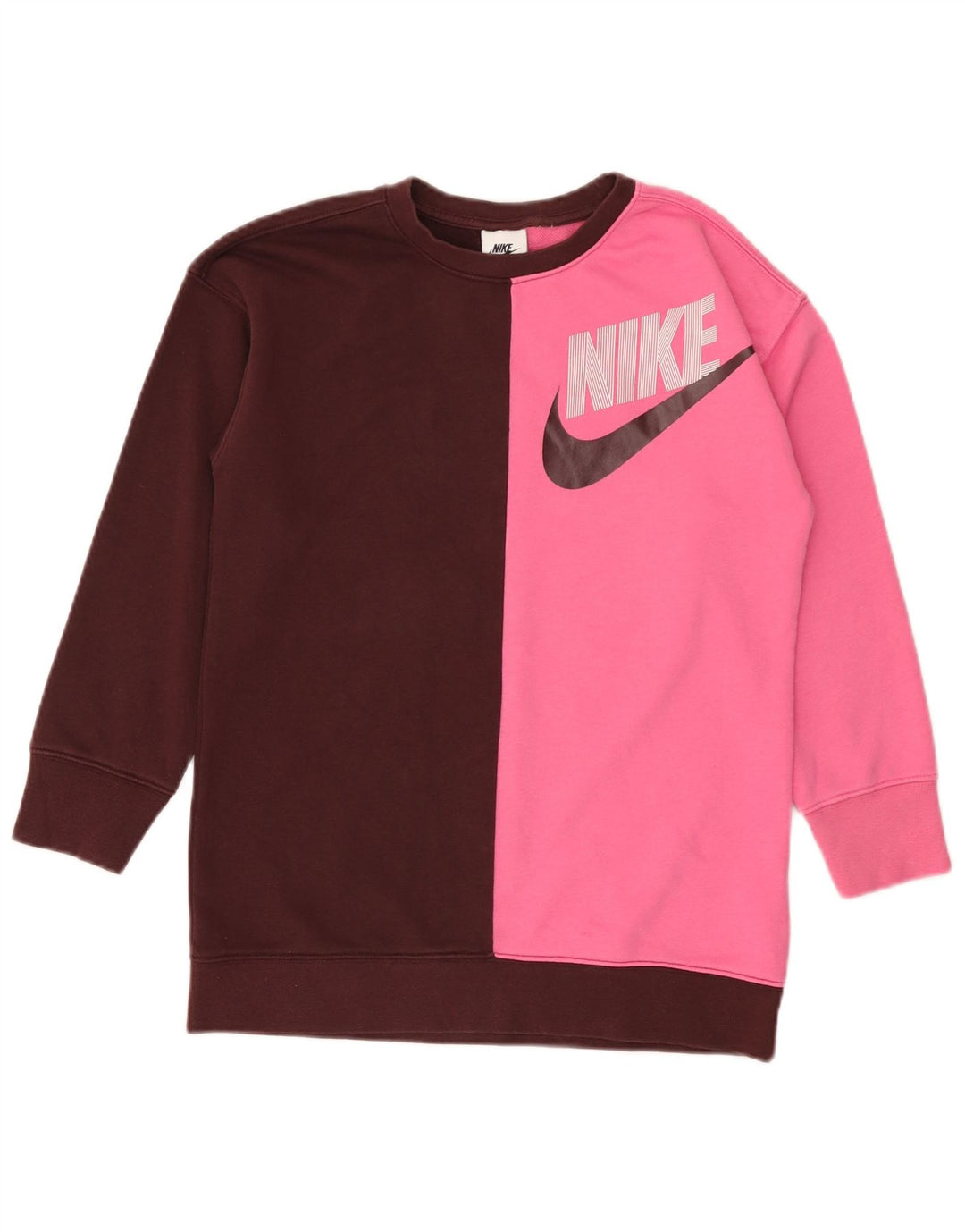 Nike Mädchen-Sweatshirt mit Grafik, 10–11 Jahre, Mittelbraun, Farbblock