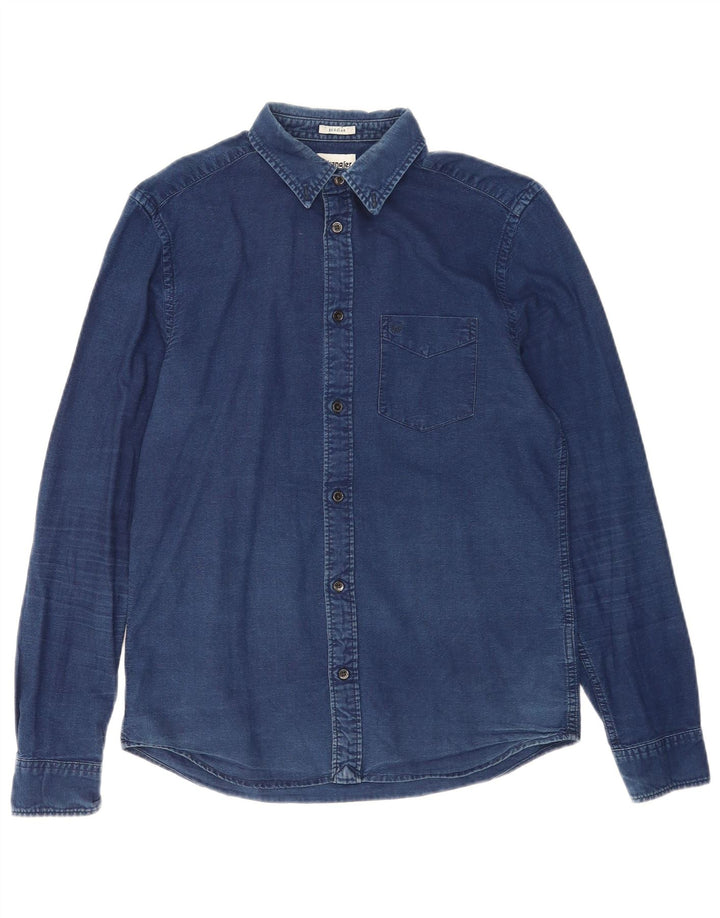 Wrangler Herren-Jeanshemd, klein, marineblau, Baumwolle
