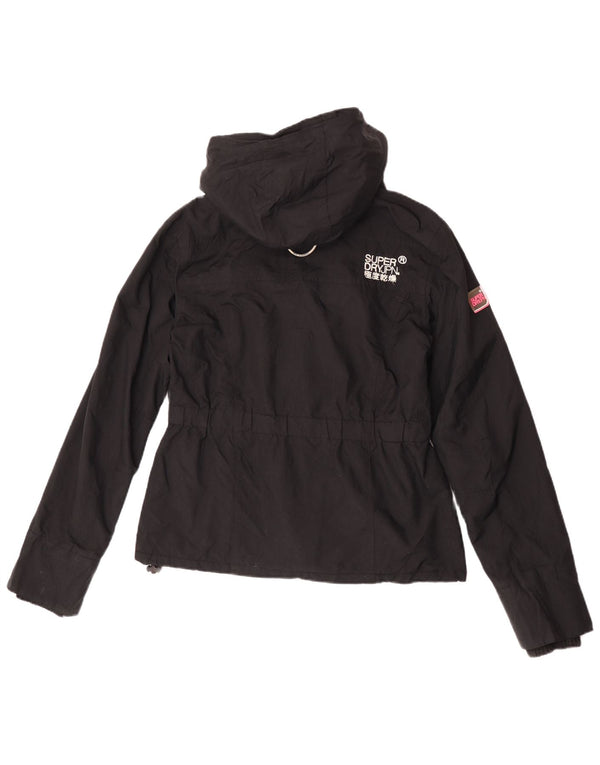 Superdry Damen Graphic Hooded Windjacke UK 14 Medium Schwarz