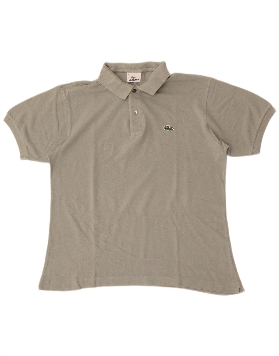 Lacoste Herren-Poloshirt, Größe 4, mittlere Khaki-Baumwolle