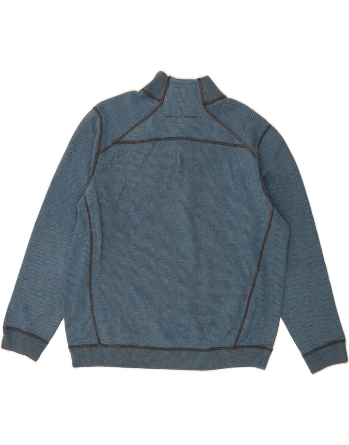 TOMMY BAHAMA Mens Reversible Zip Neck Jumper Sweater Medium Blue Vintage Tommy Bahama and Second-Hand Tommy Bahama from Messina Hembry 