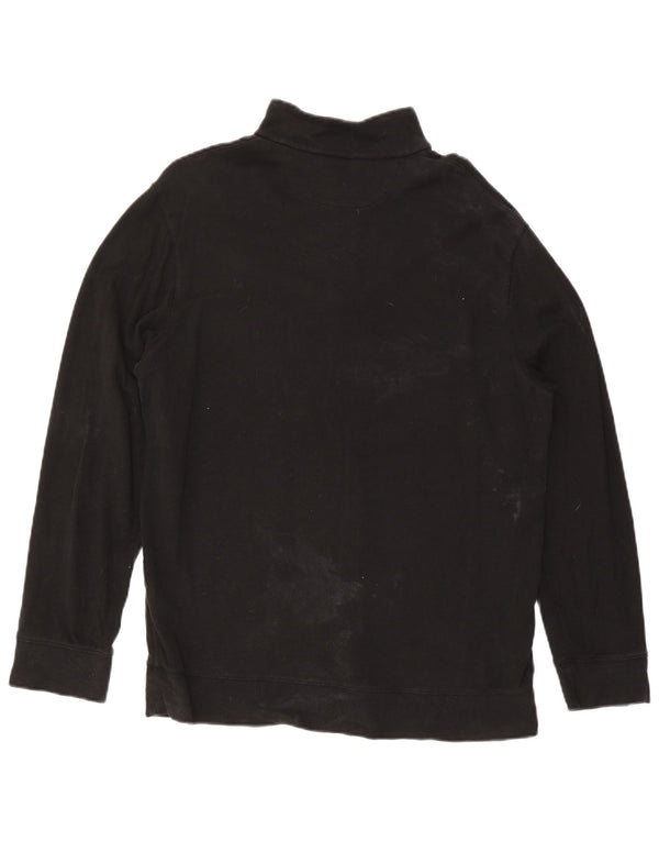 Polo Ralph Lauren Herren-Sweatshirt mit Reißverschluss am Hals, groß, aus schwarzer Baumwolle