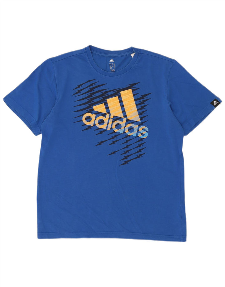 Adidas Herren Climalite Graphic T-Shirt Top mittelblaue Baumwolle