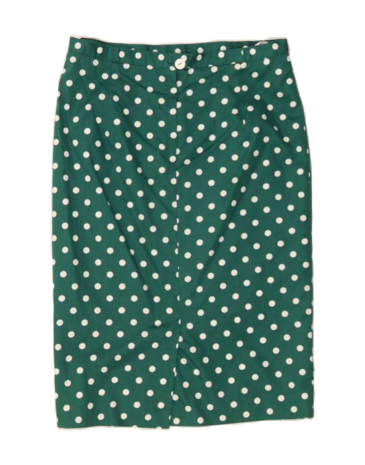 VINTAGE Womens Pencil Skirt W30 Medium Green Polka Dot Vintage Vintage and Second-Hand Vintage from Messina Hembry 