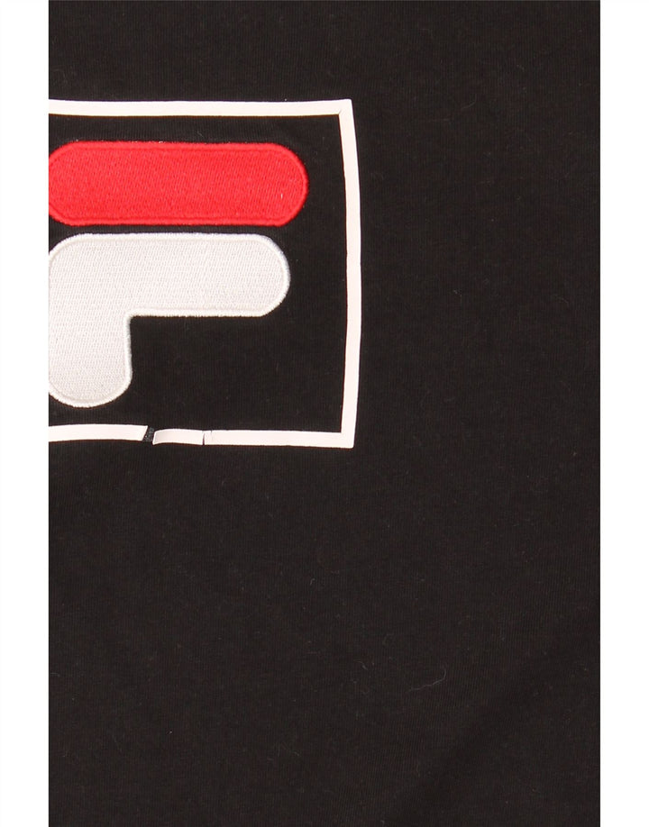 Fila Herren Grafik-T-Shirt-Oberteil aus mittelschwarzer Baumwolle