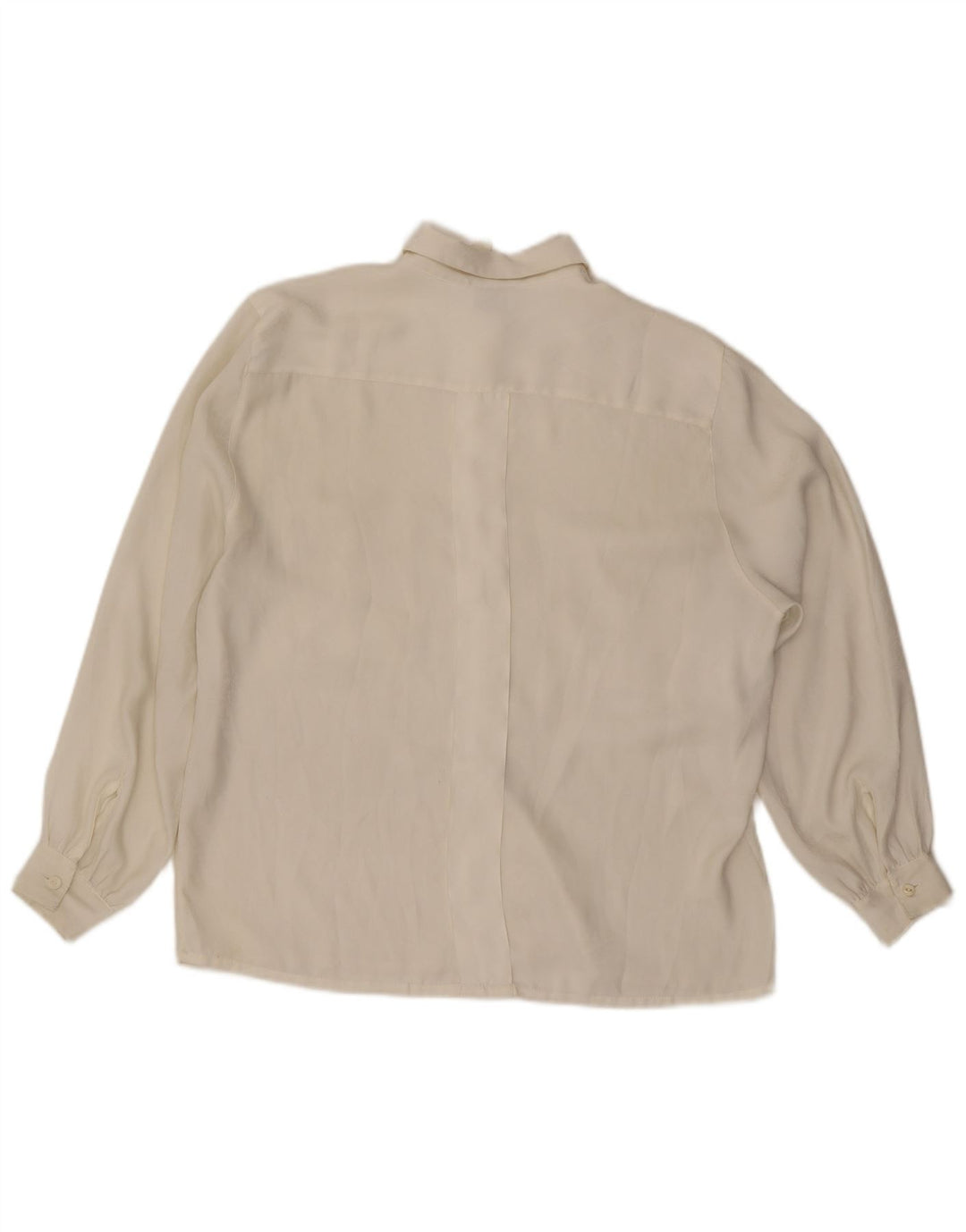 Vintage Damen-Hemd UK 14 Mittelweißes Polyester