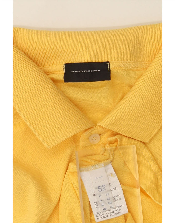 Sergio Tacchini Herren Poloshirt IT 52 Große gelbe Baumwolle