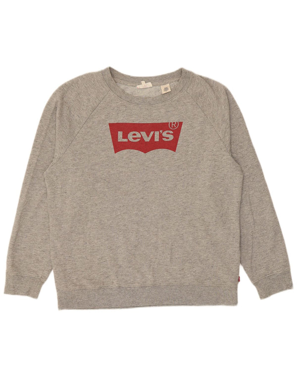 Levi's Womens Graphic Oversized Sweatshirt Pullover UK 14 Mittelgrau meliert