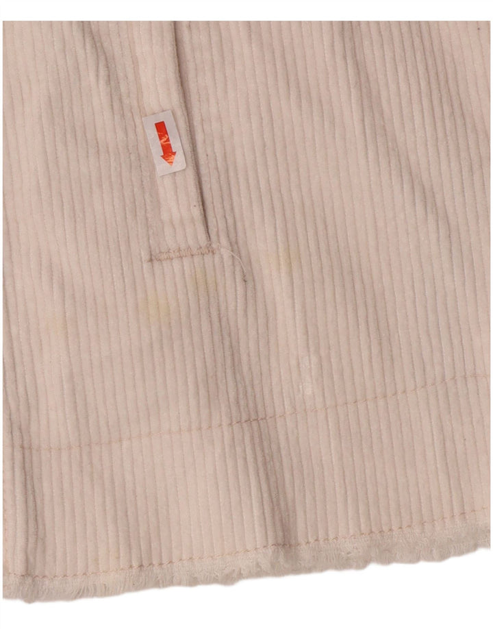 ZARA Damen Übergroße Cordjacke UK 16 Große cremefarbene Baumwolle