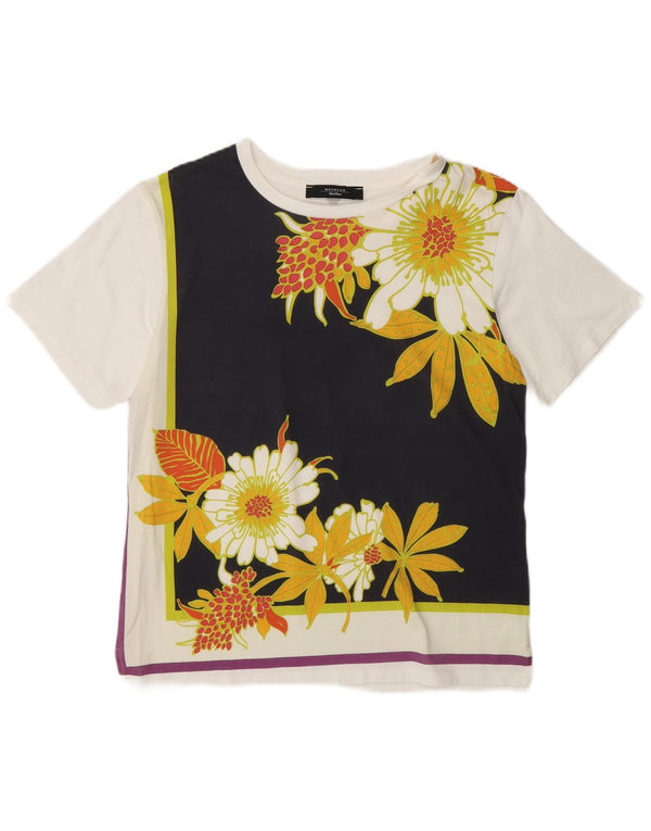 Max Mara Womens Weekend T-Shirt Top UK 10 Small White Floral