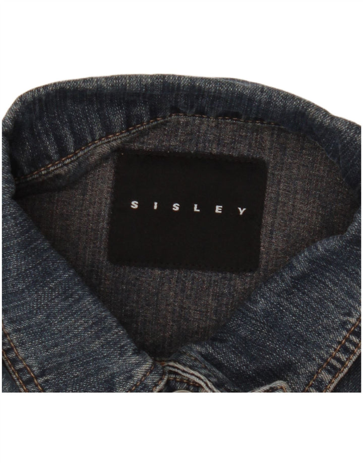 Sisley Damen Jeansjacke UK 14 Große blaue Baumwolle
