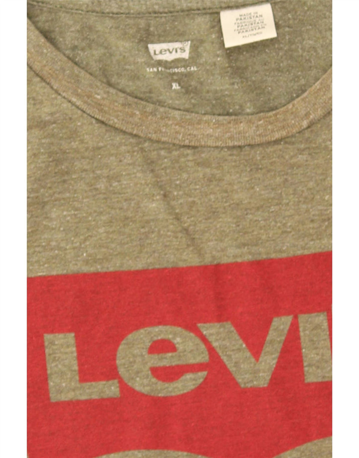 Levi's Herren Grafik-T-Shirt-Oberteil XL Khaki meliert