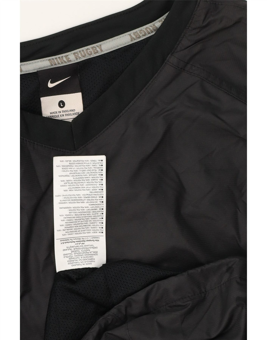 NIKE Herren-Pullover-Trainingsanzug-Oberteil, großes, schwarzes Polyester