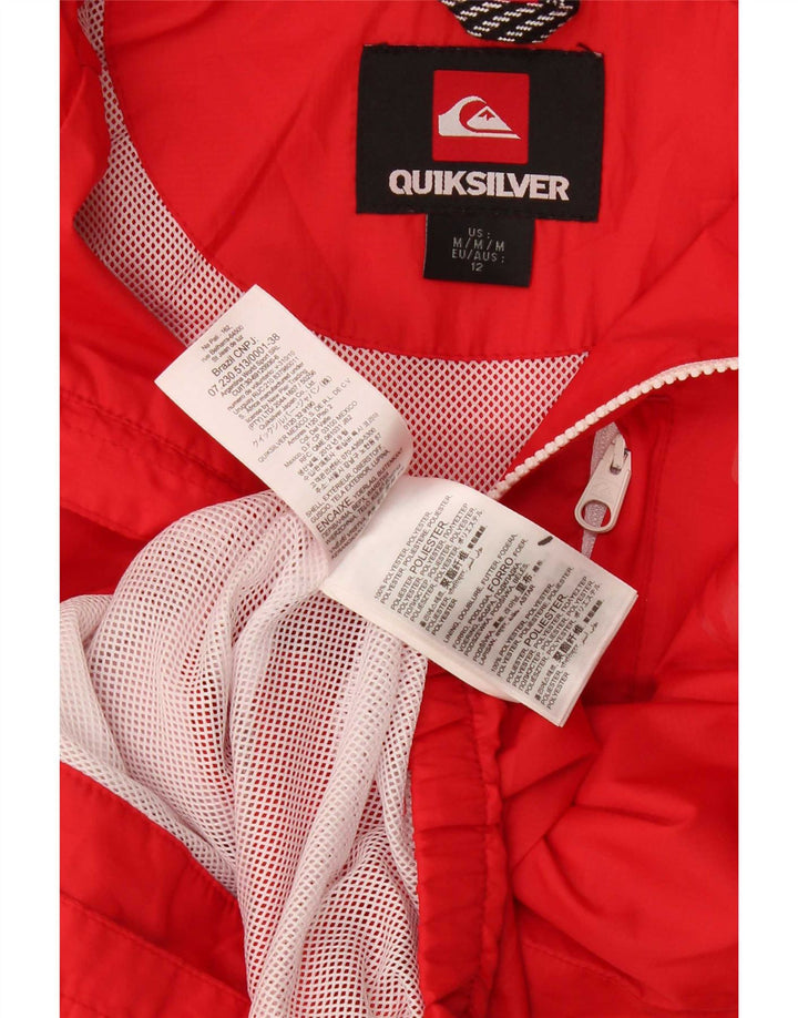 Quiksilver Jungen-Regenjacke mit Kapuze, 11–12 Jahre, mittelrotes Polyester
